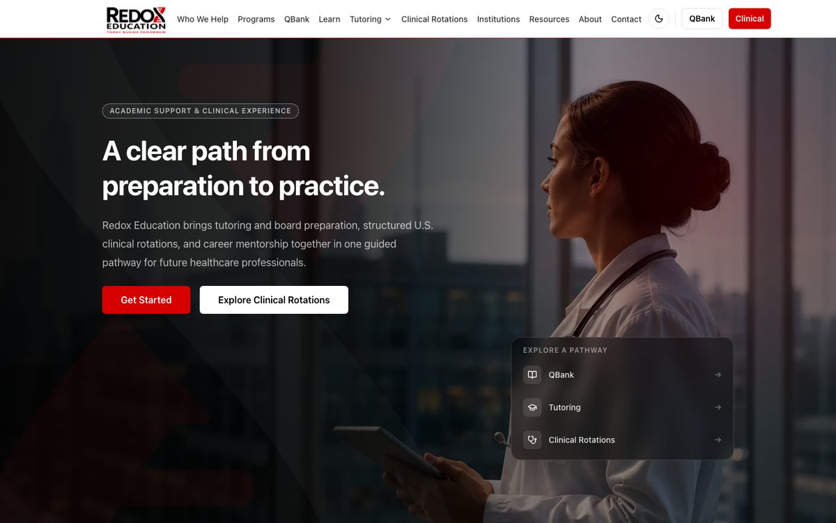 Homepage of Redox Education